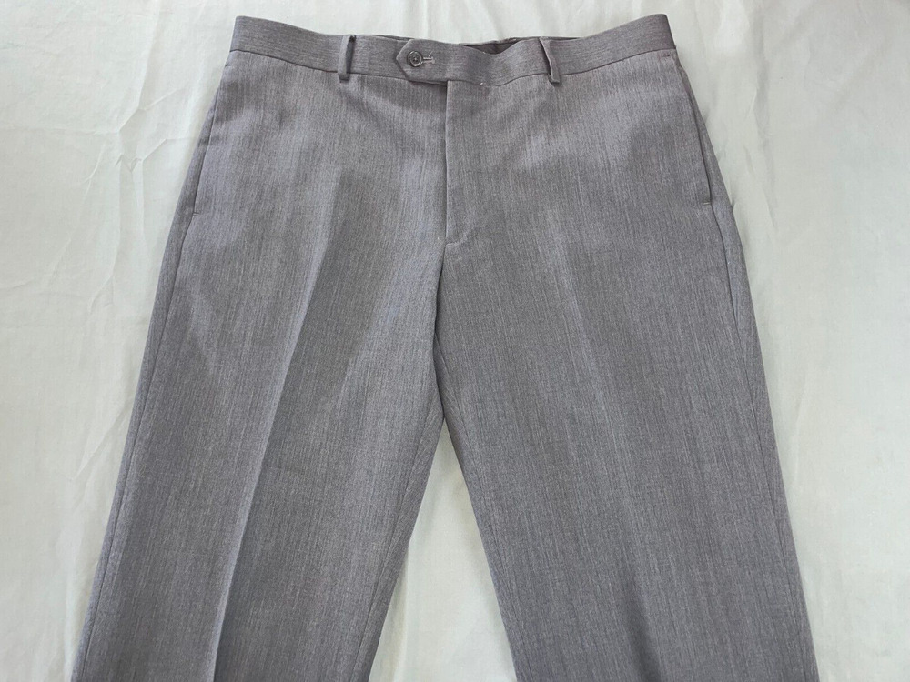 Egara Flat Front Wool Dress Pants, Slacks. Heather Gray, Men's 36X28. EUC!